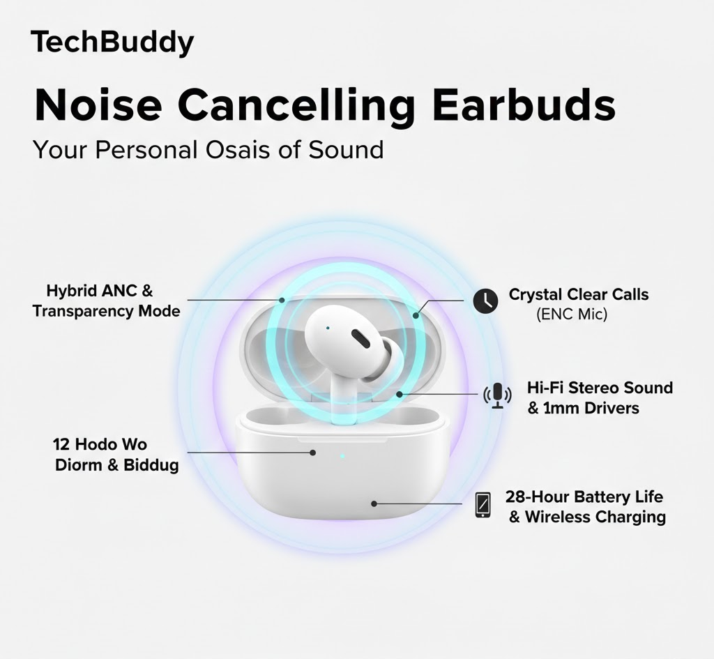 TechBuddy Noise Cancelling Earbuds - Image 2
